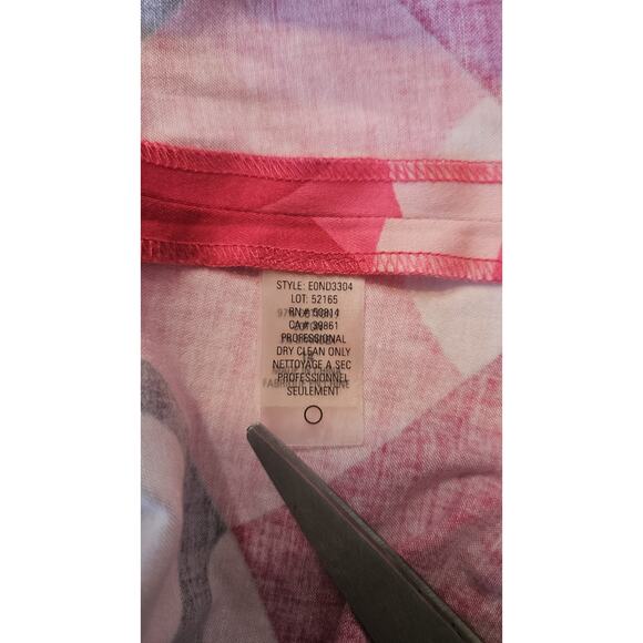 Elie Tahari Skirt Pink Brown Print Drop Waist A-Line Hem Border Women Sz 14 Geo - Picture 13 of 13